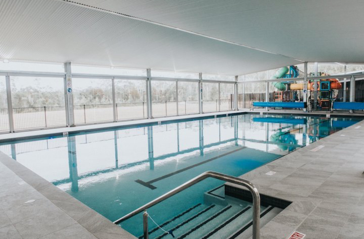 The indoor pool pictured in the Dibble Swim School flyer